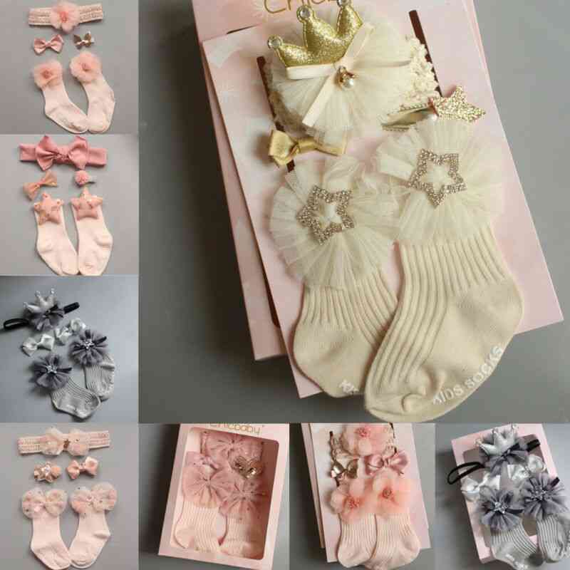 Newborn Princess Anti Slip Socks -with Lace Ruffle