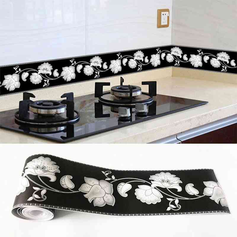 Papier peint auto-adhésif bordures fleurs 3D décalque géométrique pvc stickers muraux imperméables salon cuisine salle de bain décor à la maison
