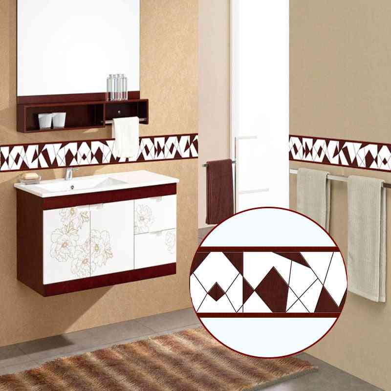 Papel pintado autoadhesivo bordes 3d flores calcomanía geométrica pvc pegatinas de pared impermeables sala de estar cocina baño decoración del hogar