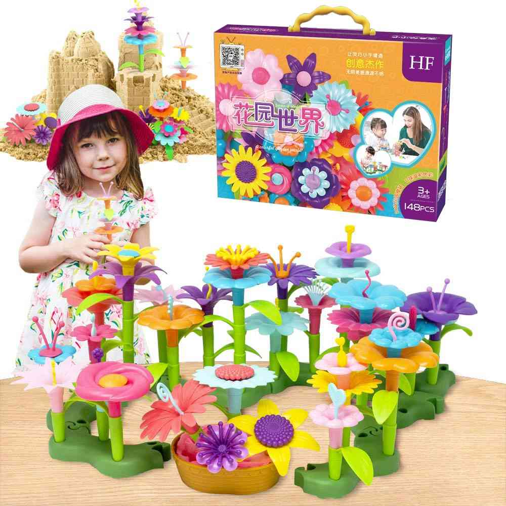 148 piezas de construcción, ramo de juego de bloques de arreglo floral - juguetes creativos para niños de desarrollo fino - 148 piezas