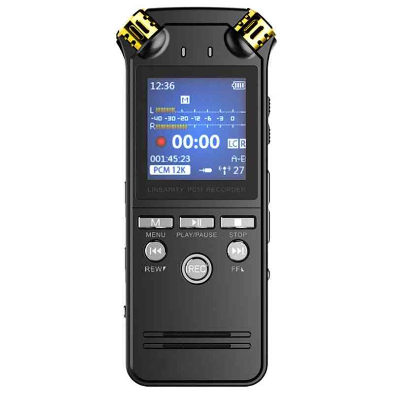 Enregistreur numérique à activation vocale professionnel 1536 kbps, mini dictaphone adc enregistreur audio de contrôle du bruit et lecteur mp3