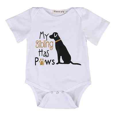 Cotton Toddler Short Sleeve, Cute Dog Romper Jumpsuit Clothes