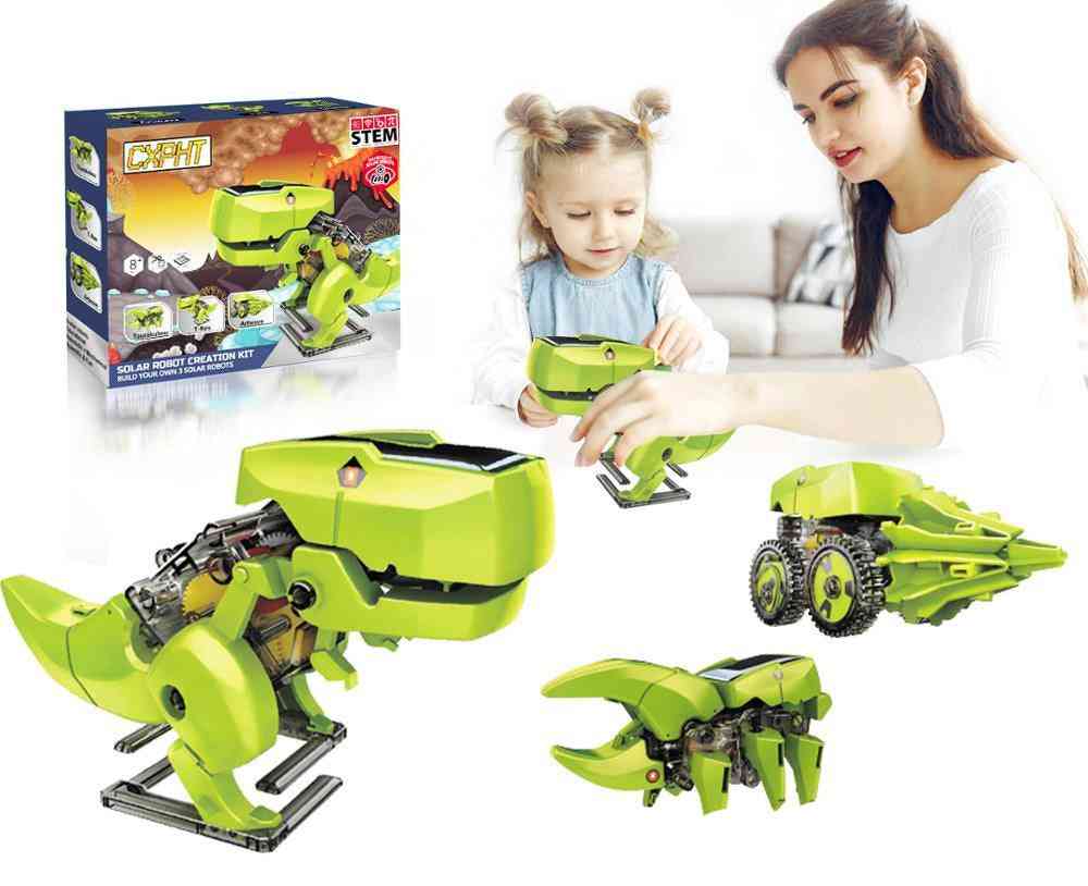 Robot solar 3 en 1 juguete educativo de dinosaurios diy para niños