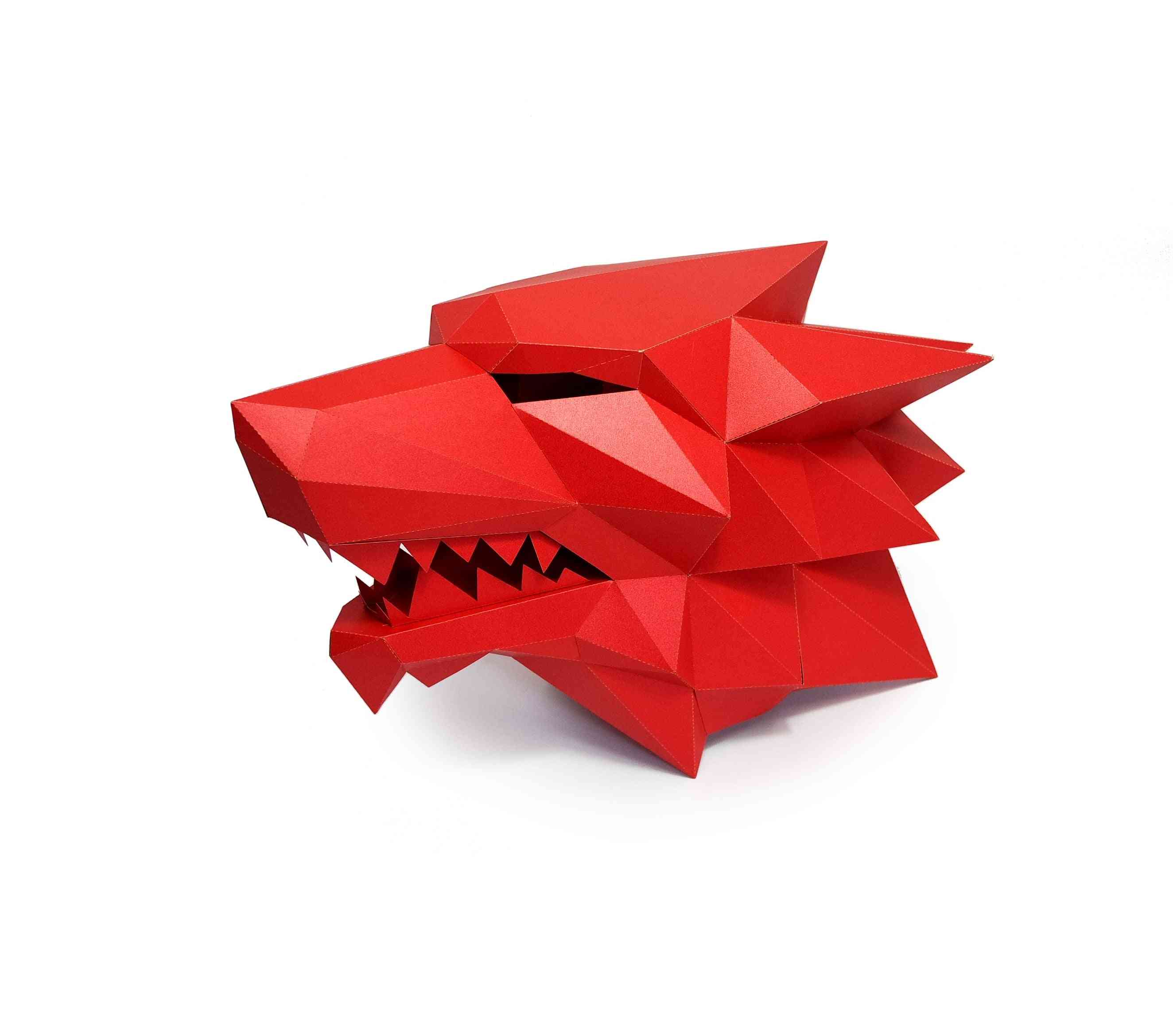 Costume de loup-garou 3D Cosplay masque de bricolage en papier - Noël, Halloween, cadeau de fête de bal - comme image-10