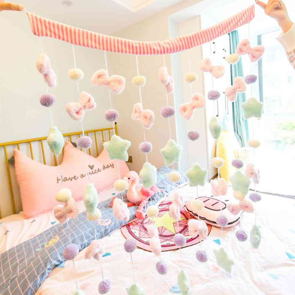 Ins cute bow star ball plush soft stuffed home dormitorio decoración juguete para regalo de cumpleaños y día de san valentín infantil -