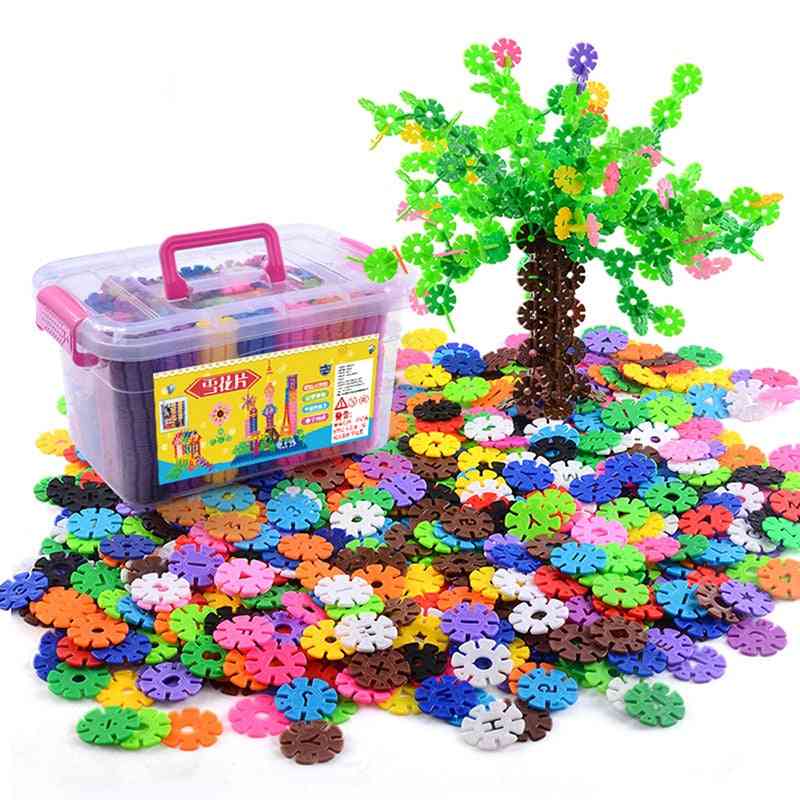 300-1000 Stück Plastik Schneeflocke Verbindungsblöcke Bau & Bau Spielzeug Kinder 3D Puzzle Kindergarten Baby Spiel Spielzeug - 1000 Stück