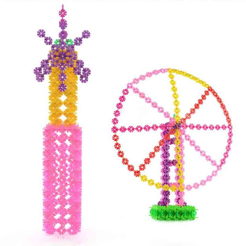 300-1000 stks plastic sneeuwvlok onderling verbindende blokken bouw- en constructiespeelgoed kinderen 3D-puzzel kleuterschool babygame speelgoed - 1000 stks
