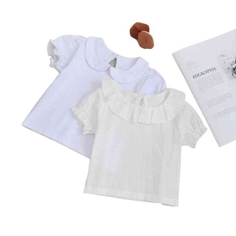 Koszulka niemowlęca bawełna, bluzka z krótkim rękawem - letnia koszulka dziecięca dla dziewczynki - beżowa 1/3m