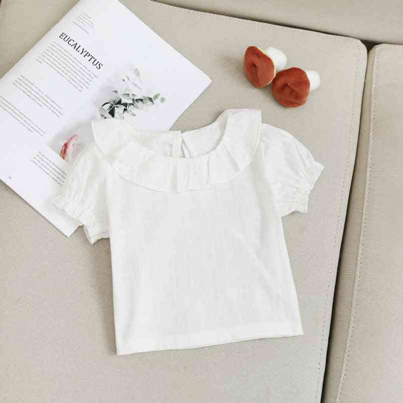 Koszulka niemowlęca bawełna, bluzka z krótkim rękawem - letnia koszulka dziecięca dla dziewczynki - beżowa 1/3m