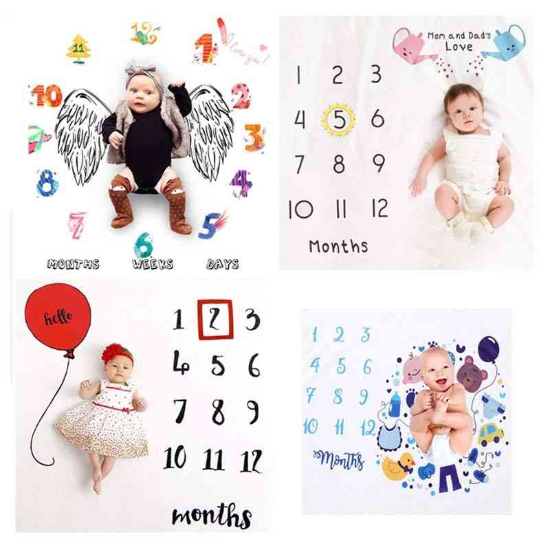 Infant Photography Props Blanket Newborn Baby Monthly Growth Milestone Background Accessories