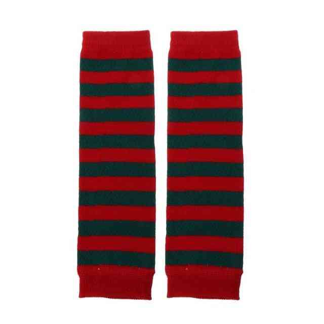 Baby Leg Warmers Girl Cotton Socks- Rainbow Striped Crawling Knee Pads, Knitted Leggings Winter Soft Sock