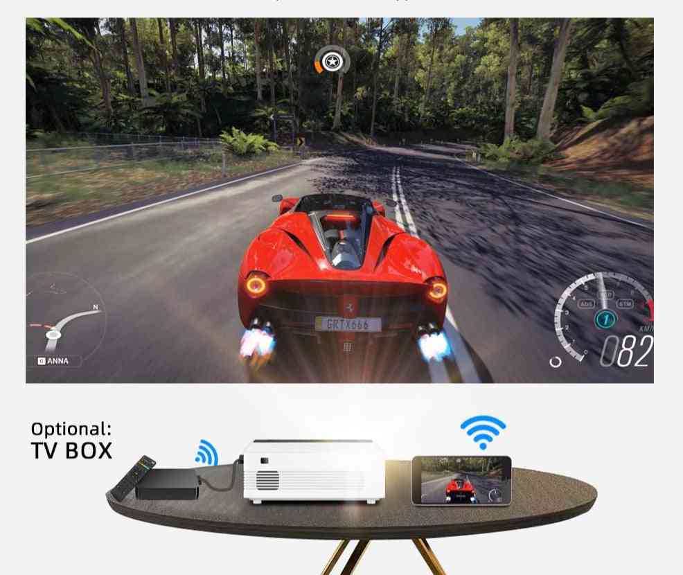 Projecteur portable mini hd led (boîtier tv android 10 en option), cinéma maison 150 pouces - c520 add tv box