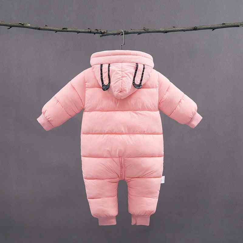 Winter Plus Velvet Warm Overalls Kids Coat Baby Wear - Newborn Snowsuit Boy Romper Down Cotton Girl Clothes Bodysuit