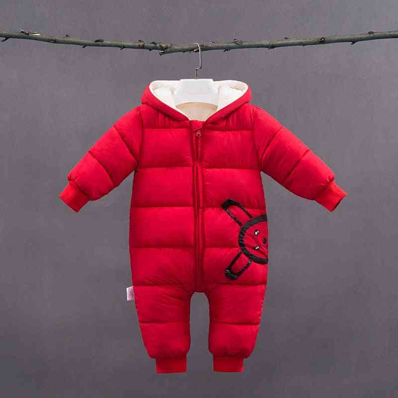 Winter Plus Velvet Warm Overalls Kids Coat Baby Wear - Newborn Snowsuit Boy Romper Down Cotton Girl Clothes Bodysuit