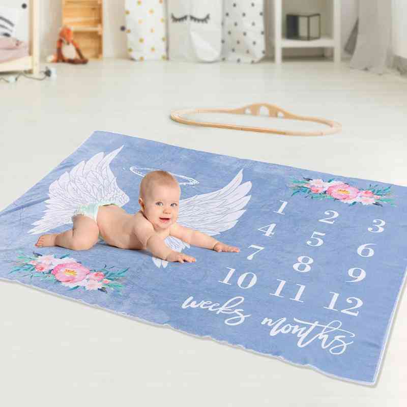Baby tæppe udførlig fremstilling langvarige holdbare nyfødte vinger månedlige foto rekvisitter baggrund klud flannel wrap