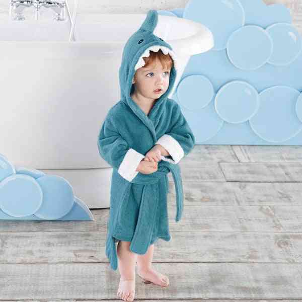 Storlek l haj barns tecknade badrockar bomullshanddukar för pojkar och flickor sätter hemkläder babystrand