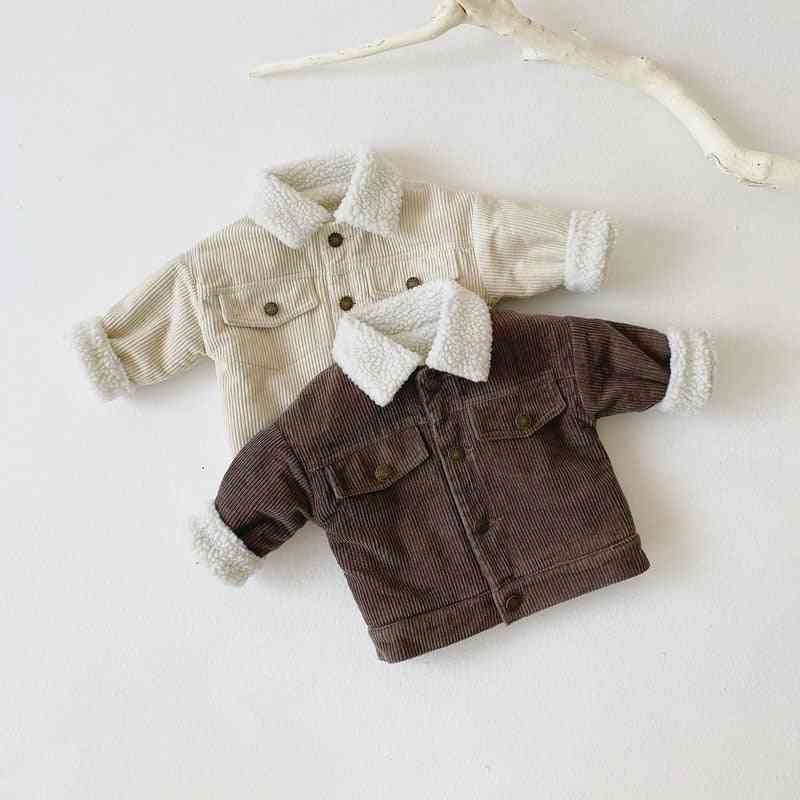 Dlhý rukáv, jednofarebný detský kabát - zimné oblečenie