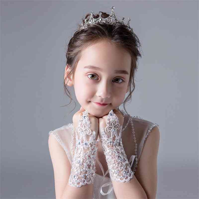 Floral Design, Princess Lace Gloves For Dress
