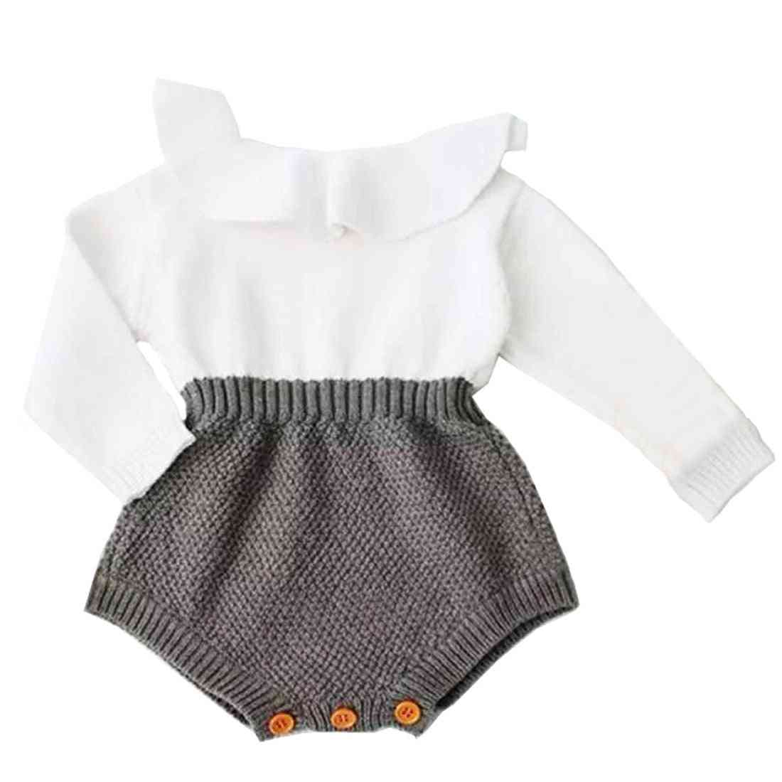 Newborn Baby Girl Clothing Rompers Wool Knitting Tops Long Sleeve Warm Outfits Clothes