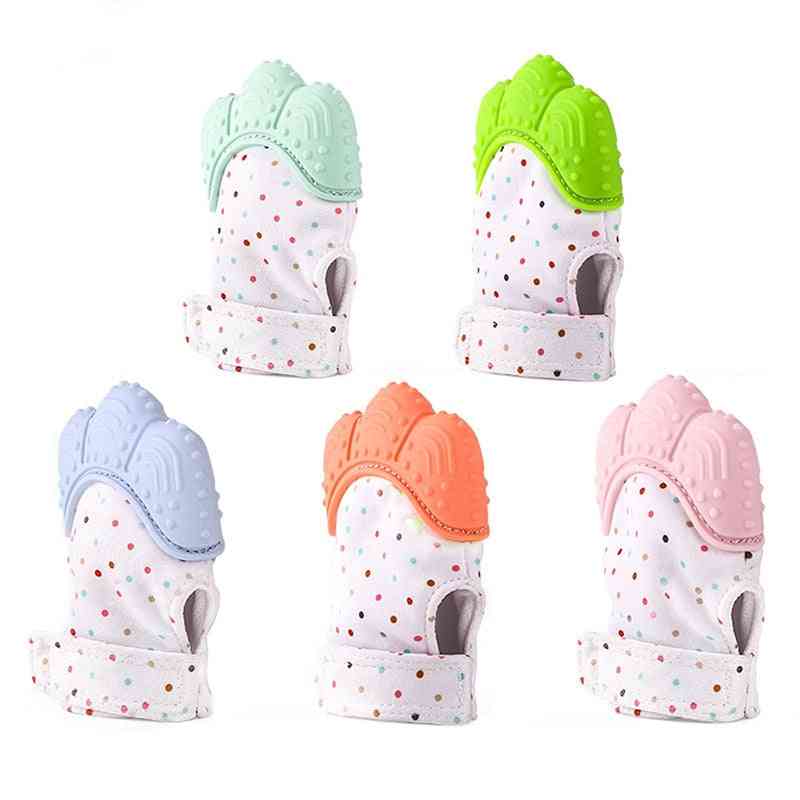 Newborns Safe Silicone Baby Gloves, Stuff Mitt Teething Candy Wrapper Sound Teether Mittens For