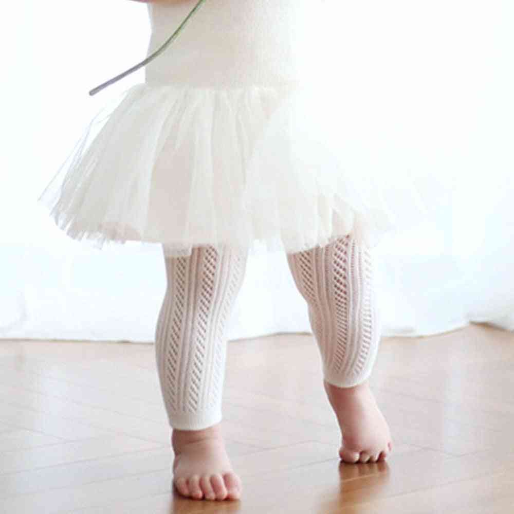 Solid White, Tight Knitting Hollow Out Pantyhose