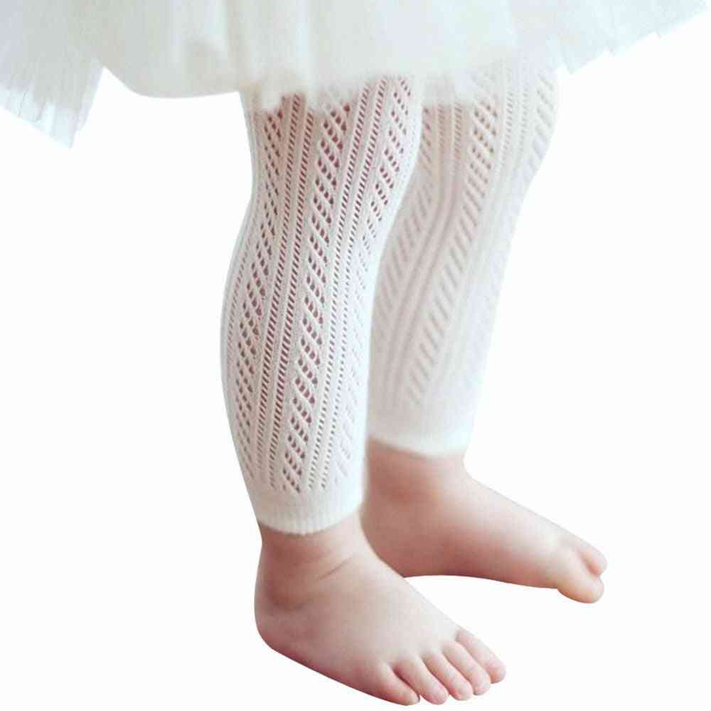 Solid White, Tight Knitting Hollow Out Pantyhose