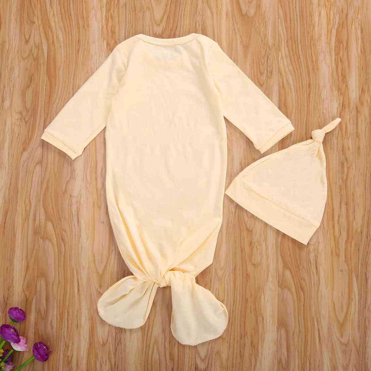0-6 Monate Neugeborenen Babyschlafsack Blumendruck Langarm Einteiler + süßes Hut-Set für Kleinkinder, Jungen, Mädchen Bettwäsche - a