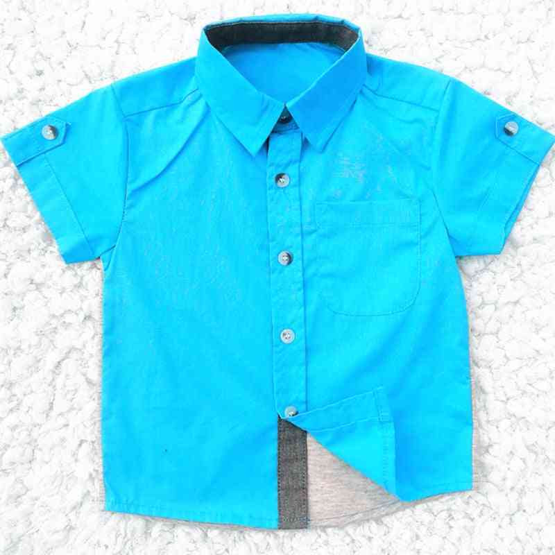 Baby Boy Clothes, Summer Short Sleeve Classic Lapel Shirts Tops With Pocket