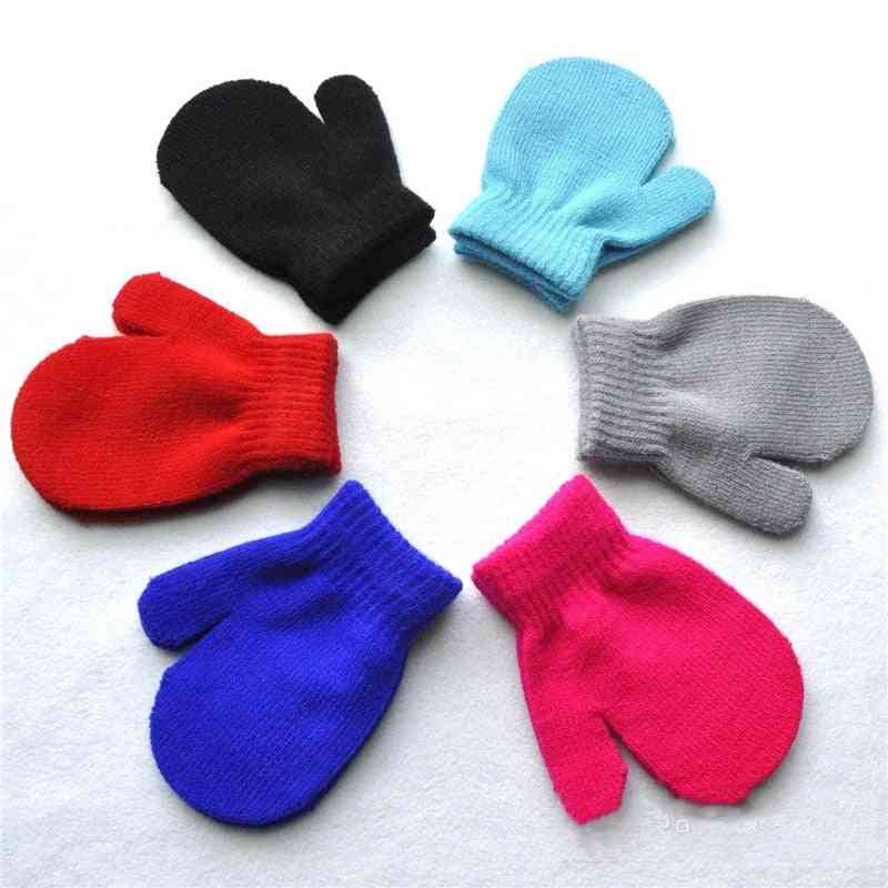 Candy Color Baby Warm Toddlers, Solid Kinting Mittens Gloves
