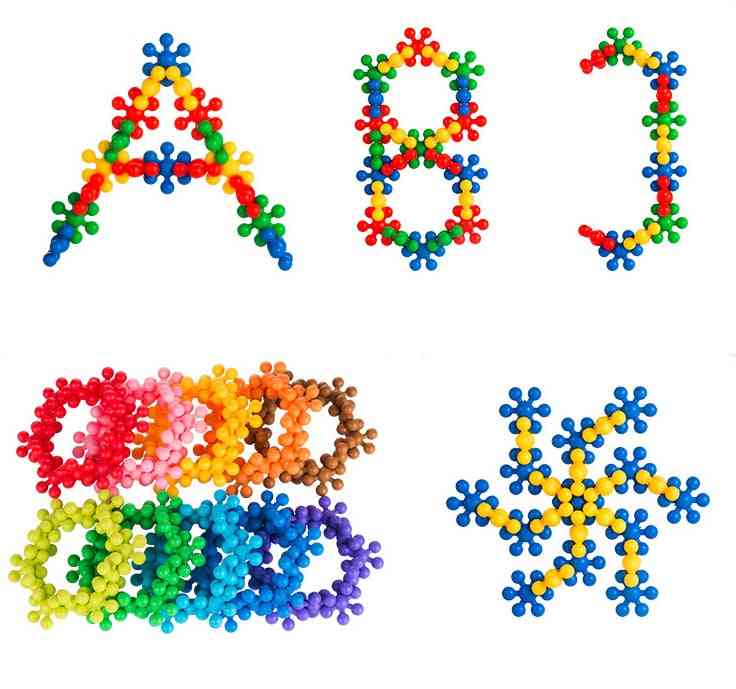 3d Puzzle Jigsaw-plastic Snowflake And Flower Blocks For Building Model