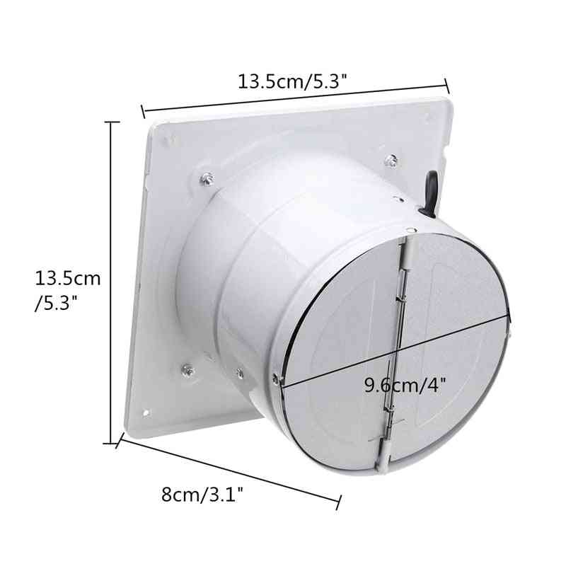 4 инчов 20w 220v високоскоростен изпускателен вентилатор - стъкло за тоалетна / кухня / баня, окачено стенно стъкло, малки вентилаторни смукателни вентилатори (бял 135mm-100016944 135mm-4)