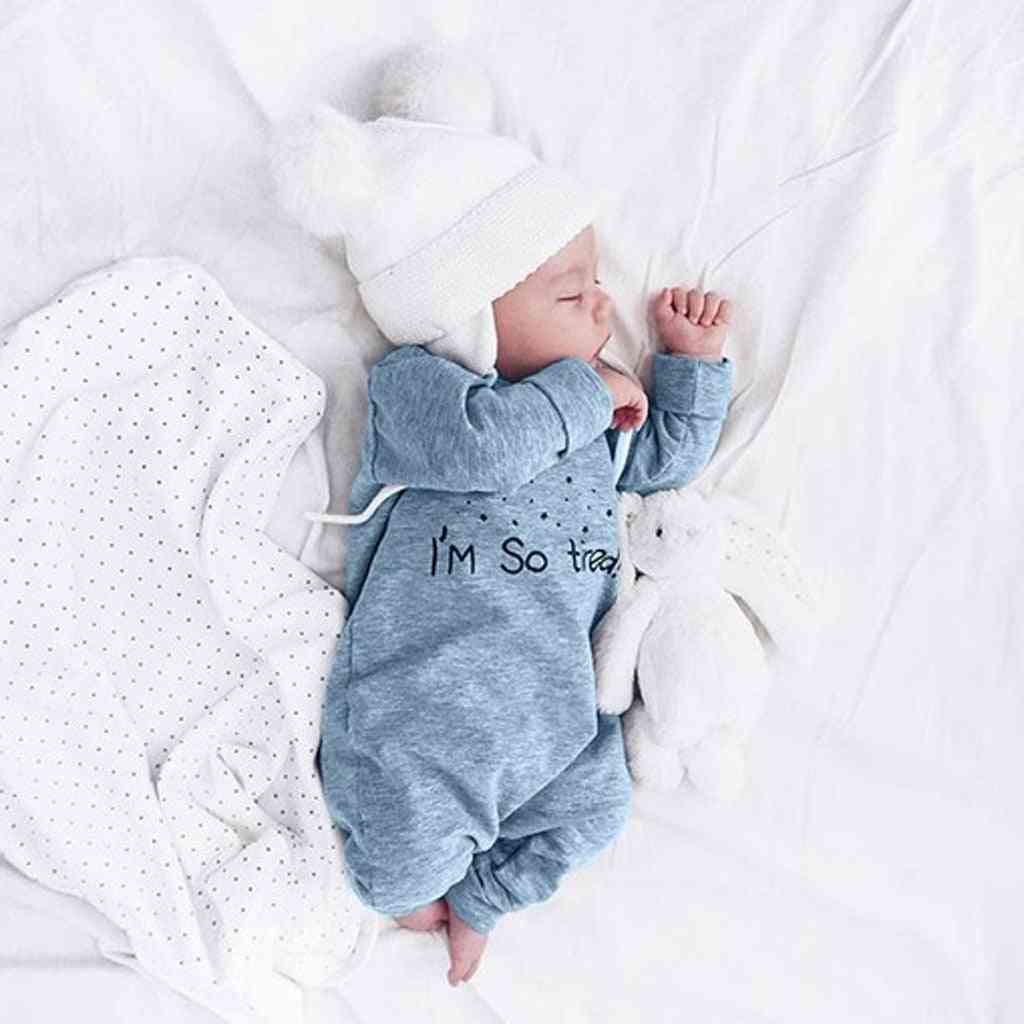 Nyfødt baby vinter varmere tøj, dejlig romper, langærmet, legetøjstøj - brun1 / 6m