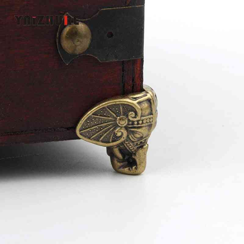 Antique Elephant, Vintage Bronze Jewelry, Chest Box For Wooden Case Decor