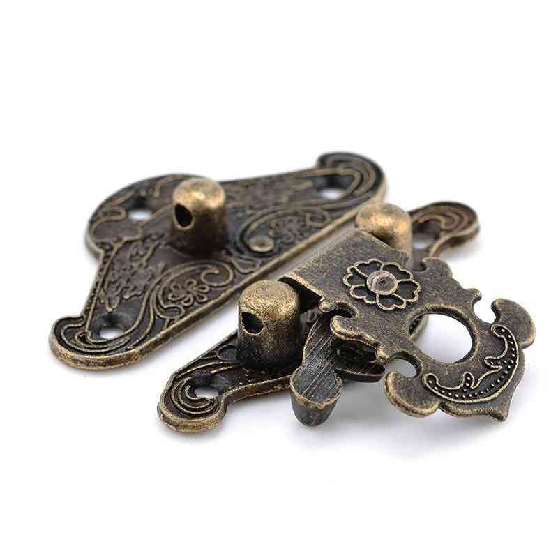 Antique Bronze Latch Jewelry Wooden Box Lock, Mini Cabinet Buckle For Decorative Handle