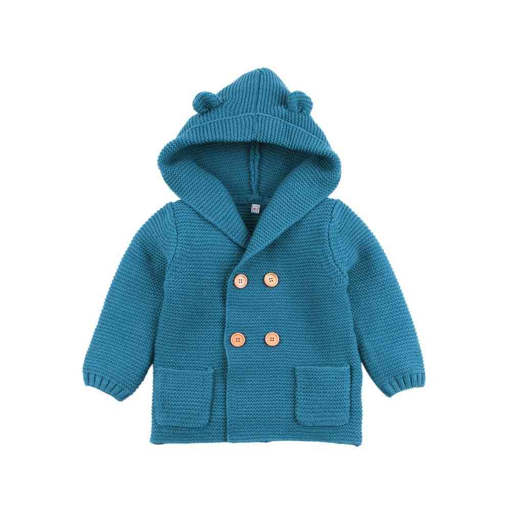 Zimné dieťa, kabátiky, teplá jeseň, svetre, kabát s kapucňou s dlhým rukávom
