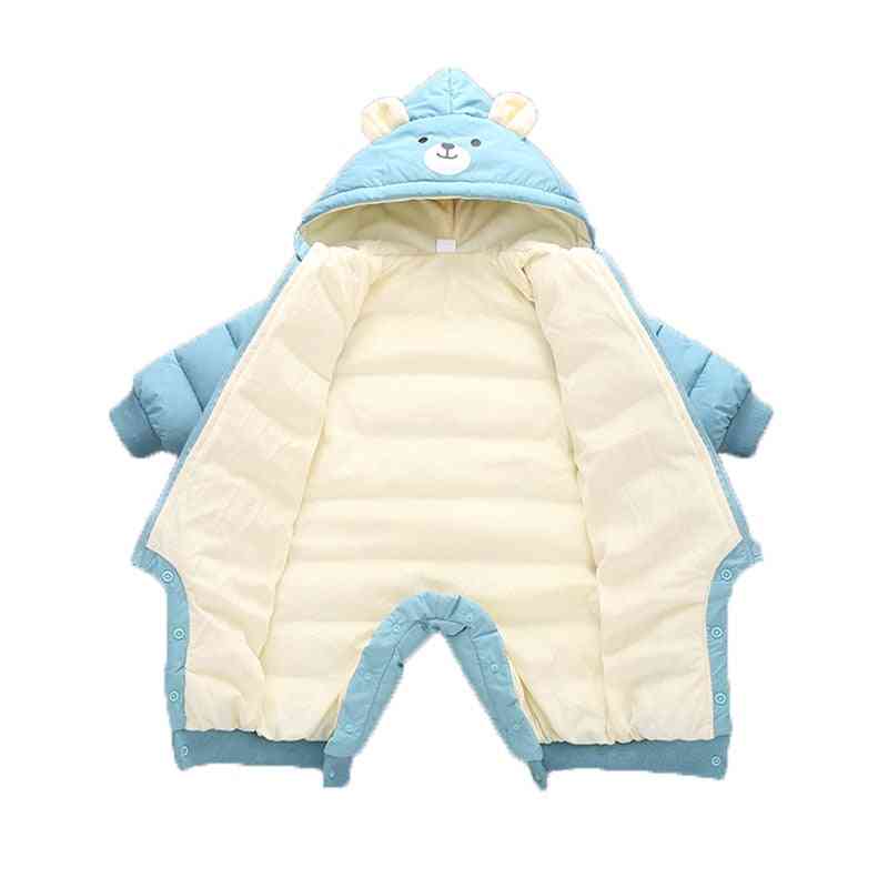 Babykleidung Winter Kapuze, Strampler, dickes warmes Baumwolloutfit, Schneeanzug Kinder Jungenkleidung