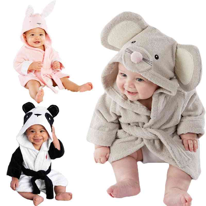 Baby børns badekåbe lille barn dreng pige dyr hætteklædt badehåndklæde spædbarn badetæppe blødt behageligt tøj gave - mus / 2t