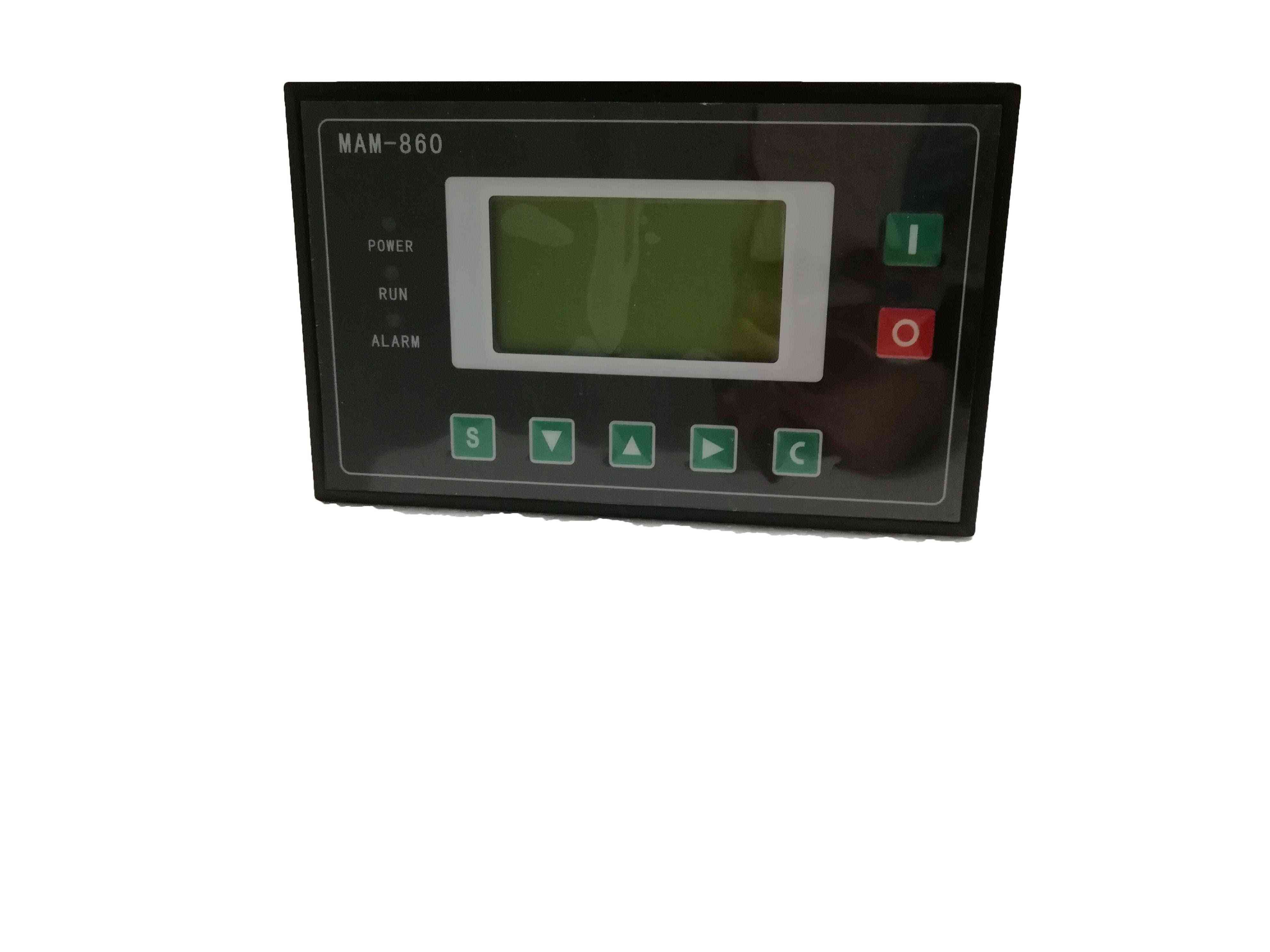 Panel ovládača častí vzduchového kompresora so schémou zapojenia