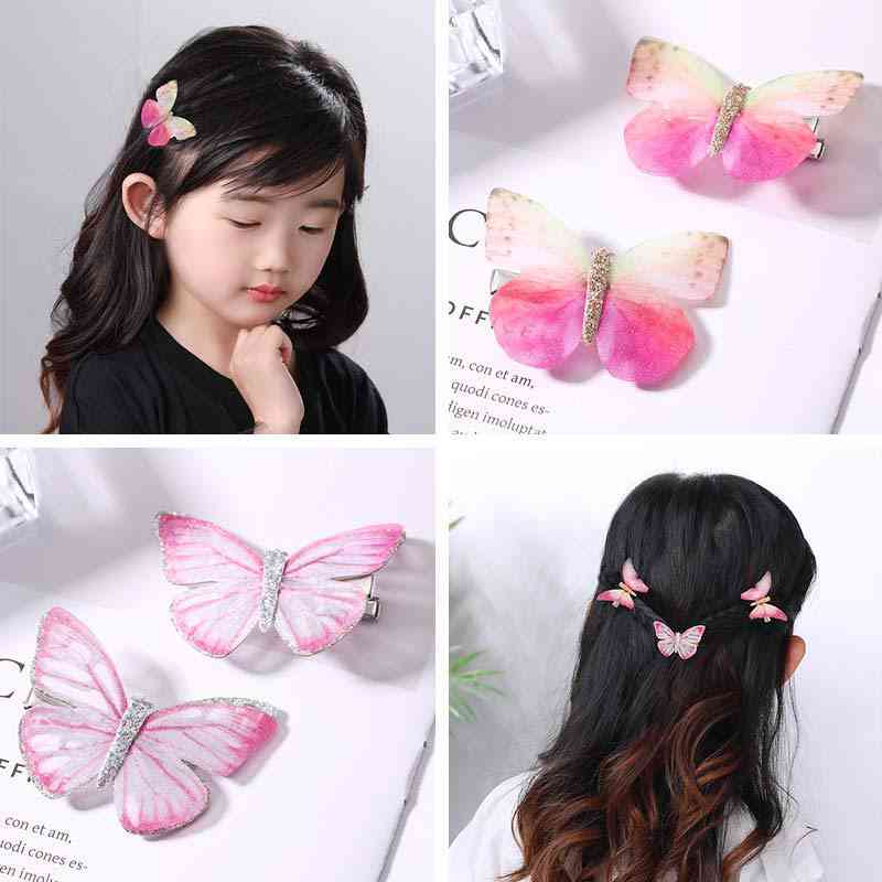 бебе деца момиче коса щифт 9 цвята сладък цвят бонбони висококачествена пеперуда захваща модни аксесоари