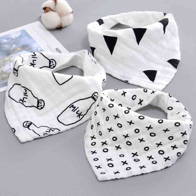 Bavete pentru bebeluși- bandana pentru băieți / fete- apă absorbă pânză de burp, eșarfă de bumbac triunghiulară
