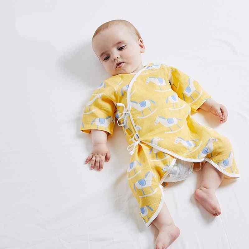 Baby Clothing Summer Rompers Boy Pajamas Infant Jumpsuits Cute Cartoon Newborn Clothes Organic Cotton Gauze Unisex