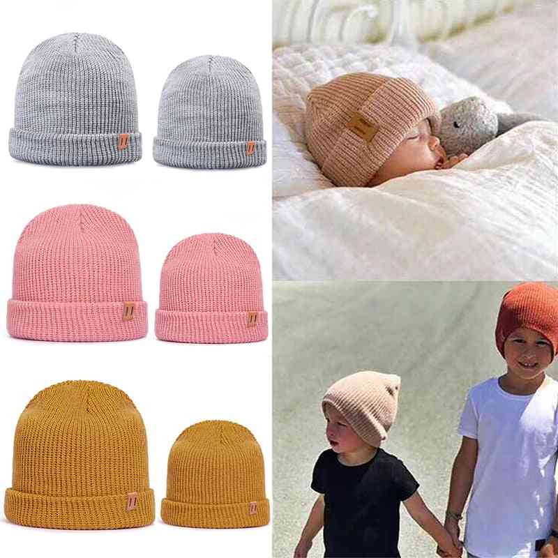 Baby pige dreng vinter hat blød varm beanie hæklet elasticitet strik børn afslappet varm hue