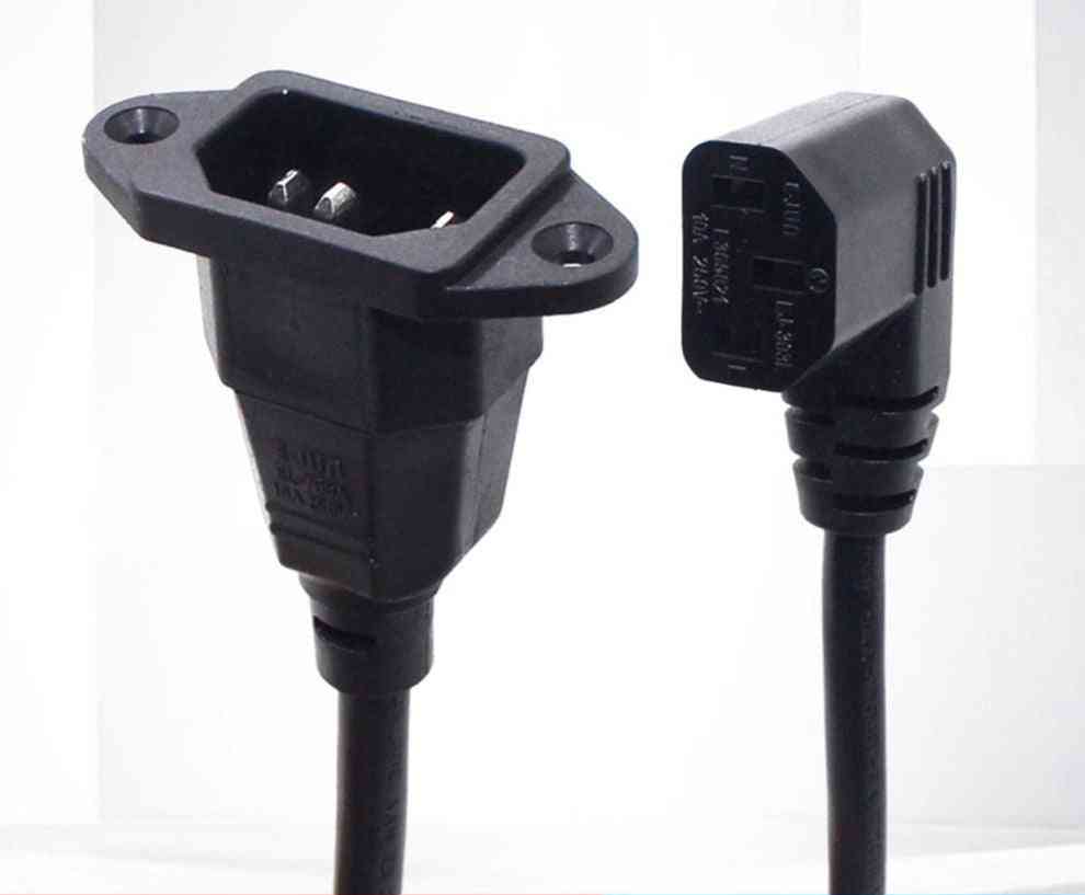 0.6m Ac Power Extention Cable- Left/right Angled Outlet With Screw Holes