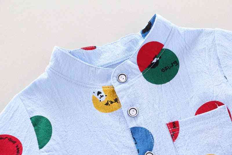 Odzież noworodkowa letnia koszulka z nadrukiem dla chłopca + spodnie dziecięcy kombinezon sportowy