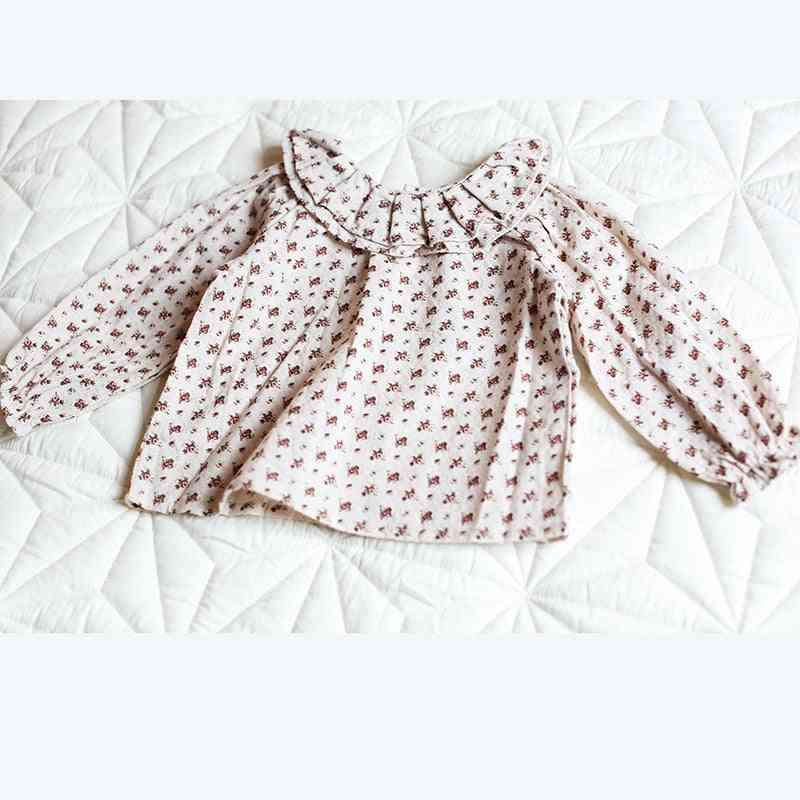 Spring/autumn, Cozy Cotton, Long Sleeve With Pleated Collar Shirt For Baby