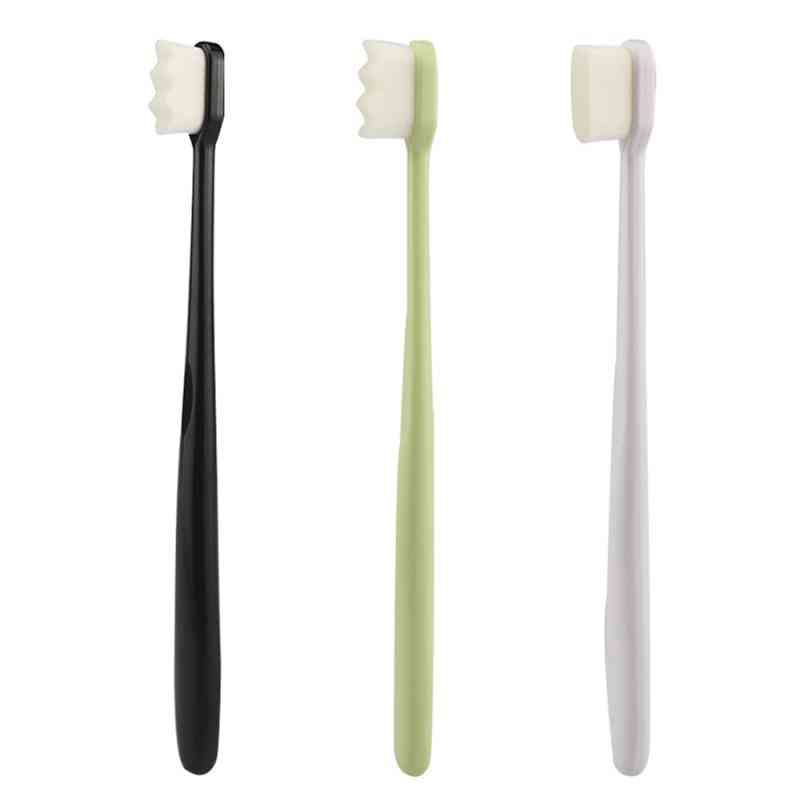 Portable Toothbrushes With Nano Ultra-fine Bristles - Wave/flat Teeth Head