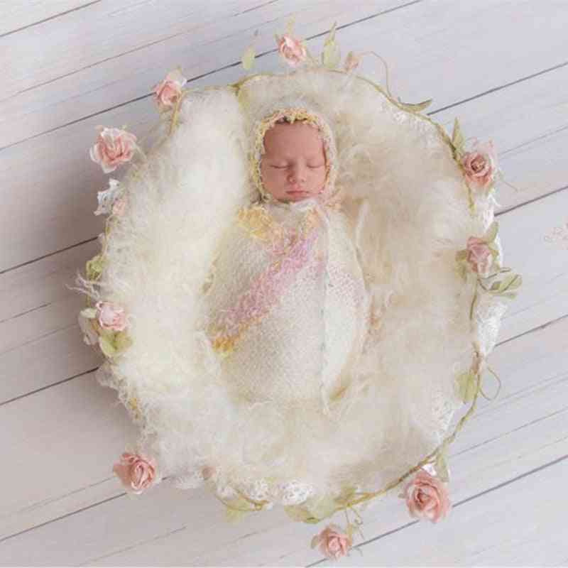 Newborn Photography Props, Lace Wrap With Matching Hat