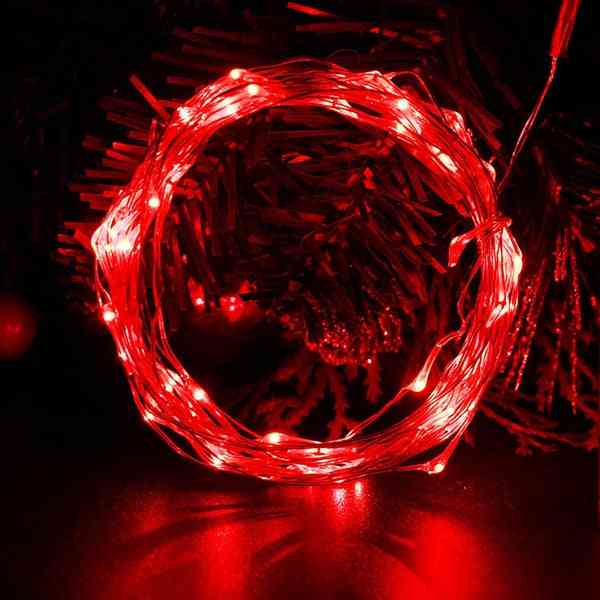 Ledet streng batteridrevet sliver wire fe krans lys, jul udendørs kæde bryllup patry dekor - blå / 2m 20leds