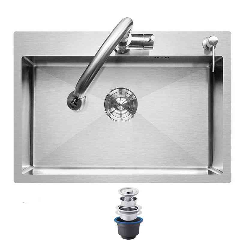 Stainless Steel Kitchen Sink Basin-drain Pip Rectangular