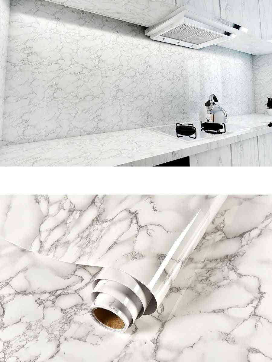 Papier peint imperméable auto-adhésif en vinyle marbre pour cuisine de salle de bain - comme indiqué-29 / 60cmx1m